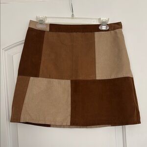 Patchwork Brown and Tan Skirt